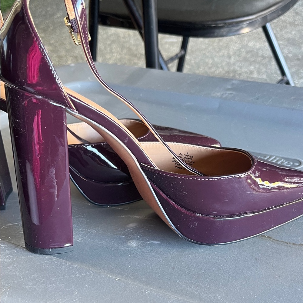 Express Deep Burgundy Block Heels